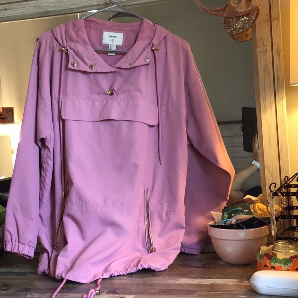 Pink Forever 21 rain jacket size small